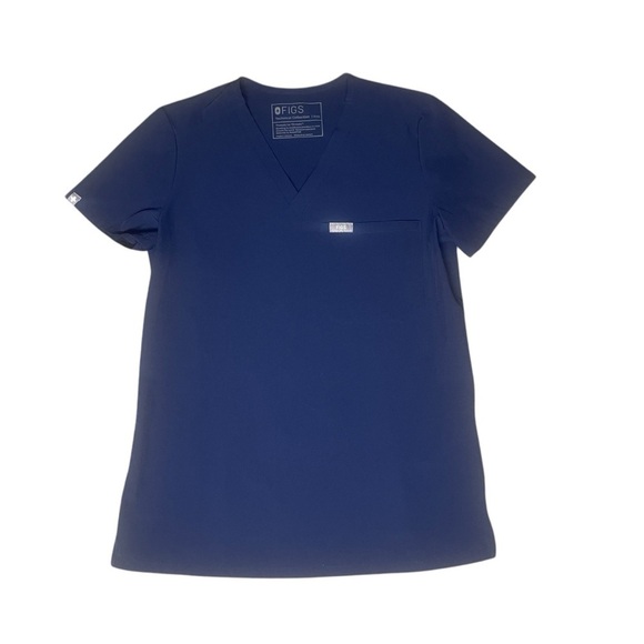 FIGS catarina Women's Navy V-Neck Navy blue Top no side pockets XXS - Picture 2 of 5